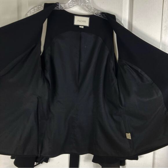 ALEXIS Blazer Jacket Kimono XL Black Wrap Tie Cut-Out Bell-Long-sleeve Lined - Picture 13 of 16